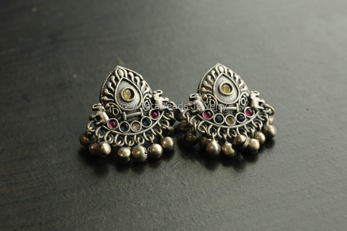 Yelllow Ruby Gungroo Studs