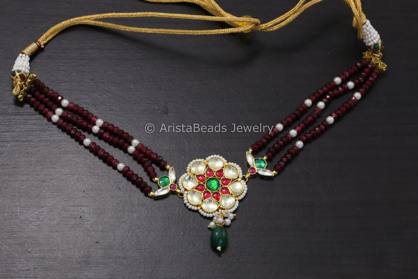 Dainty Ruby Pachi Kundan Choker