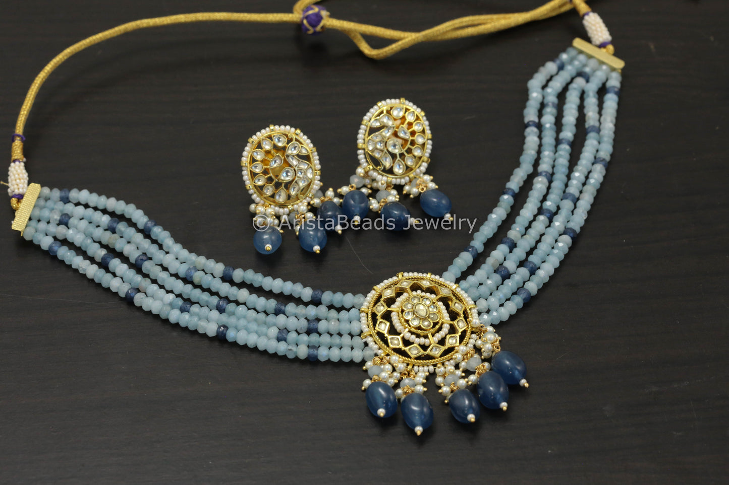 Blue Pachi Kundan Choker Set