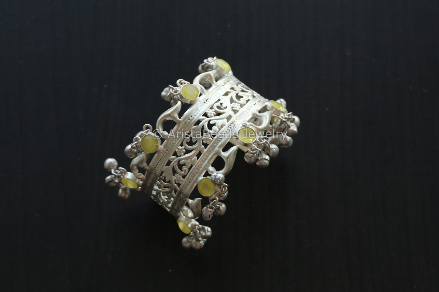 Silver Look Cuff - Lemon Yellow