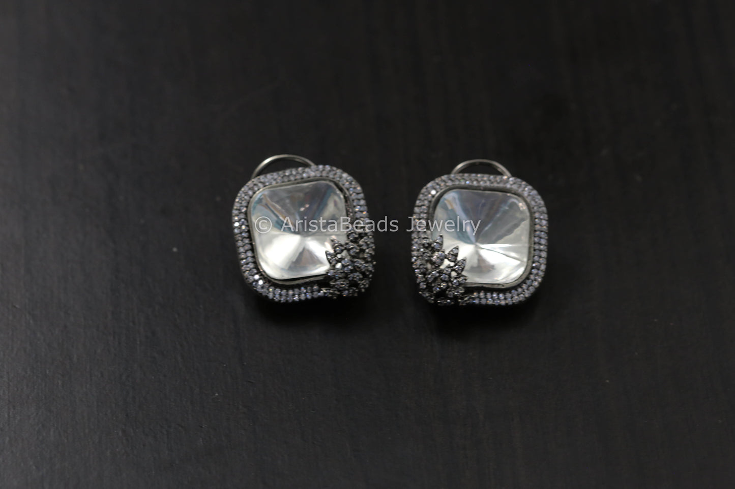 Victorian Uncut Polki & CZ Studs