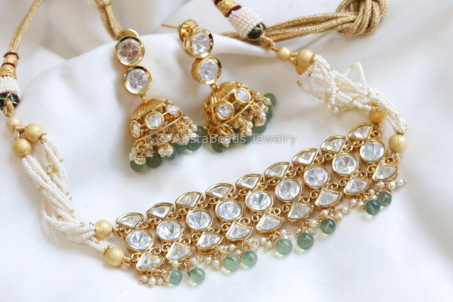 Uncut Kundan Choker Set - Green