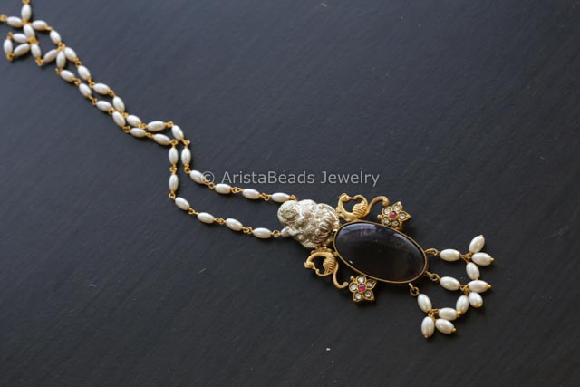 Amethyst Jadau Kundan Pendant Necklace