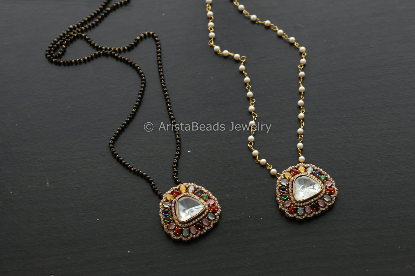 Dainty Pota & Polki Beaded Necklace