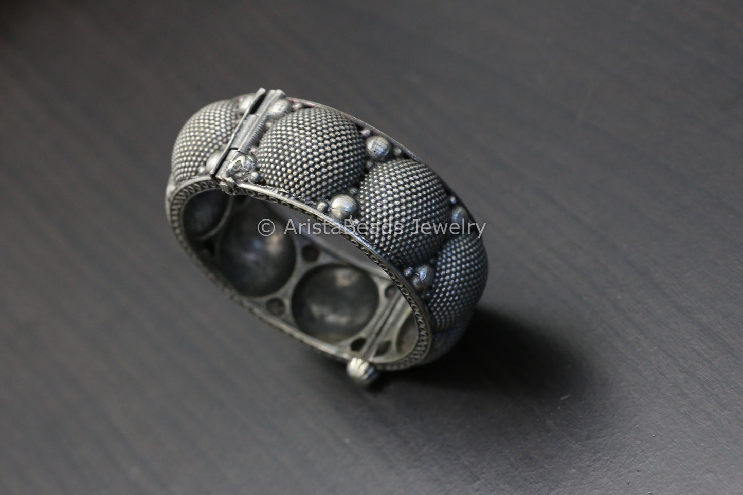 Oxidized Wide Pacheli Bangle (Screw)