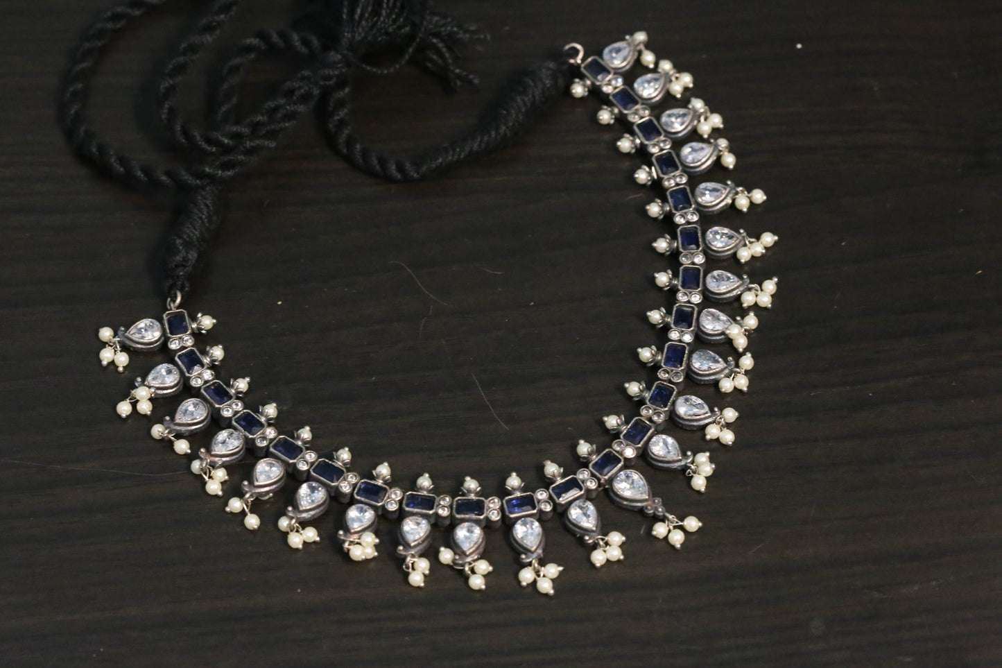 Blue Clear Stone Necklace