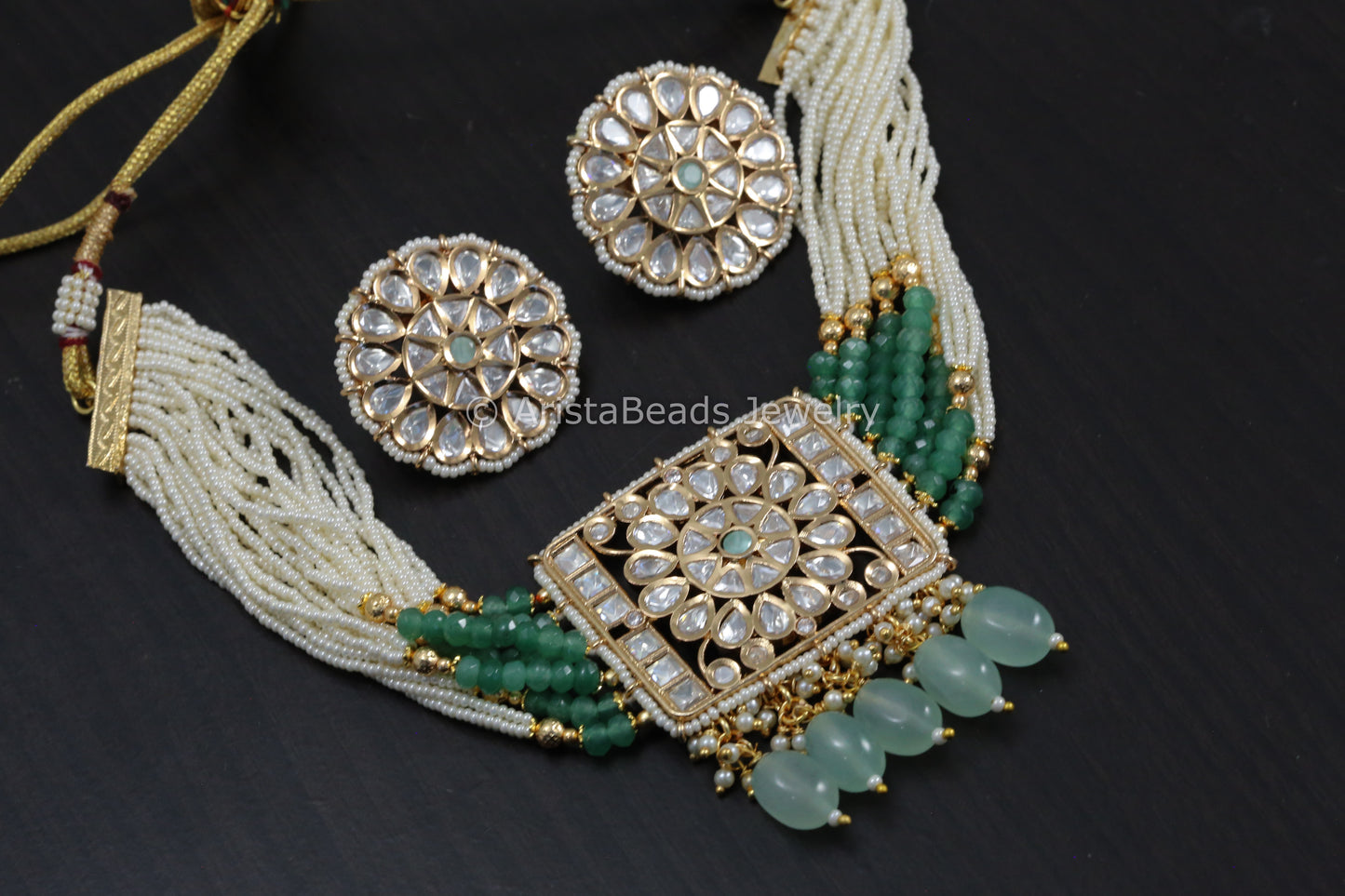 Uncut Kundan Choker Set - Green