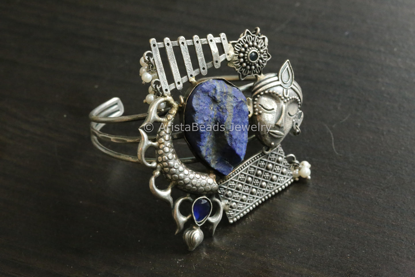 Handmade Designer Cuff - Lapis