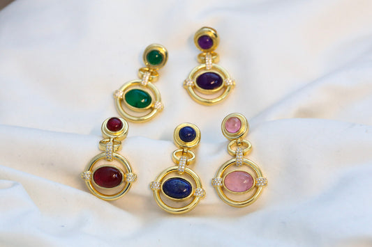CZ Semiprecious Earrings - (101-72)