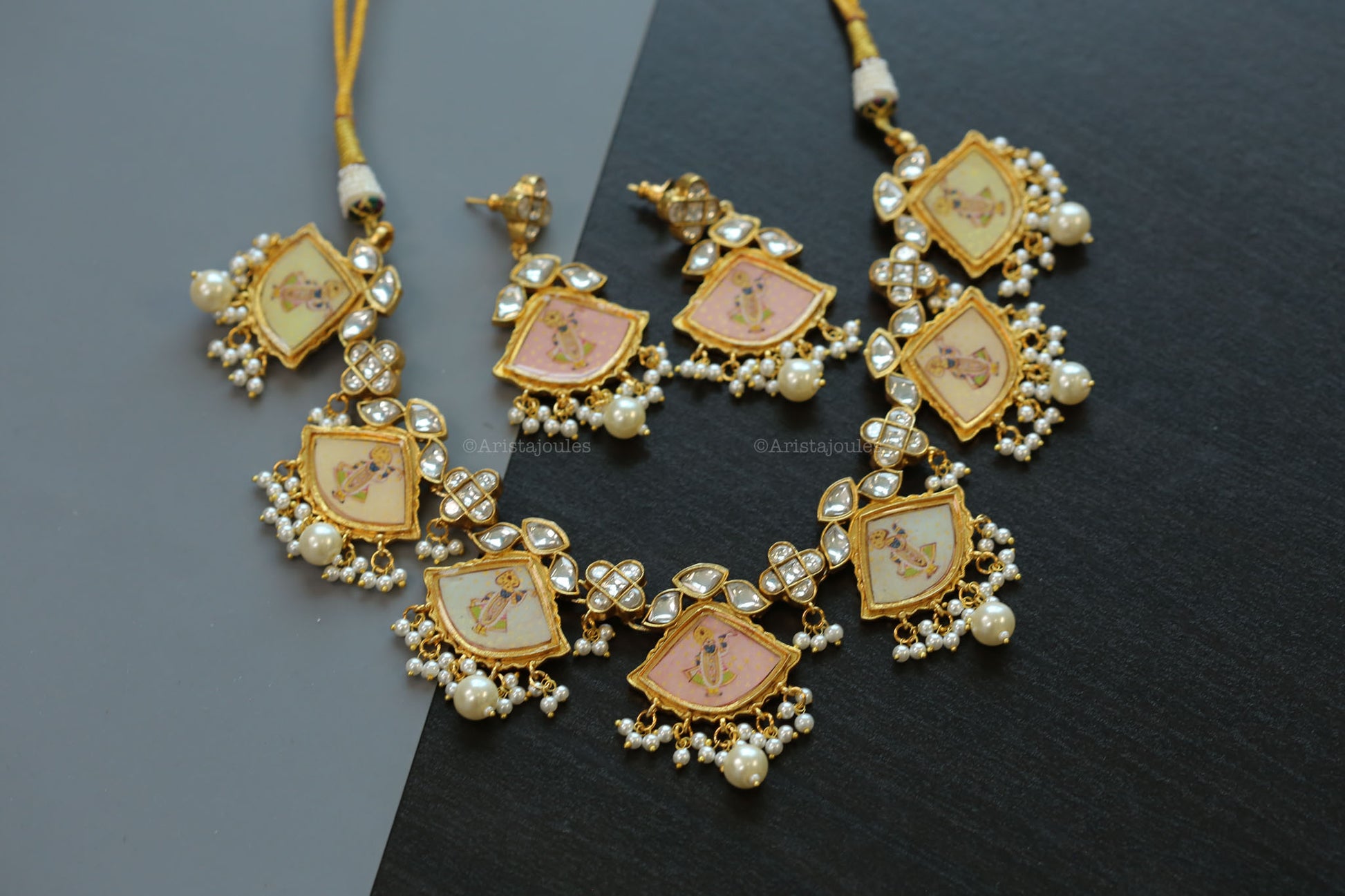 Srinathji Krishna Jadau Kundan Necklace Set
