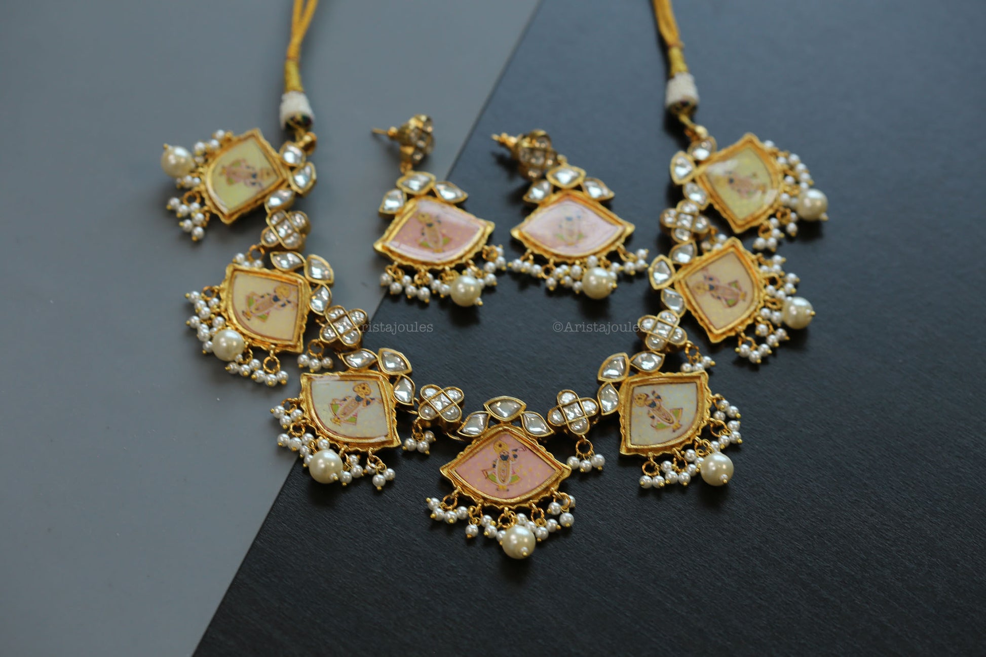 Srinathji Krishna Jadau Kundan Necklace Set