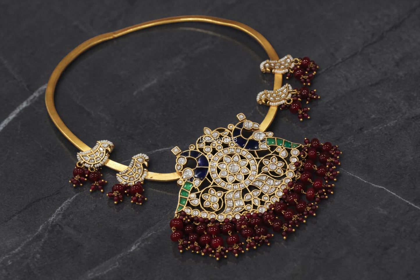 Swati Vintage Gold Jadau Hasli Necklace Set