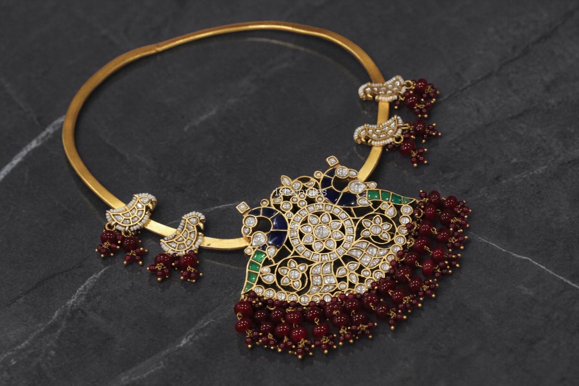 Swati Vintage Gold Jadau Hasli Necklace Set