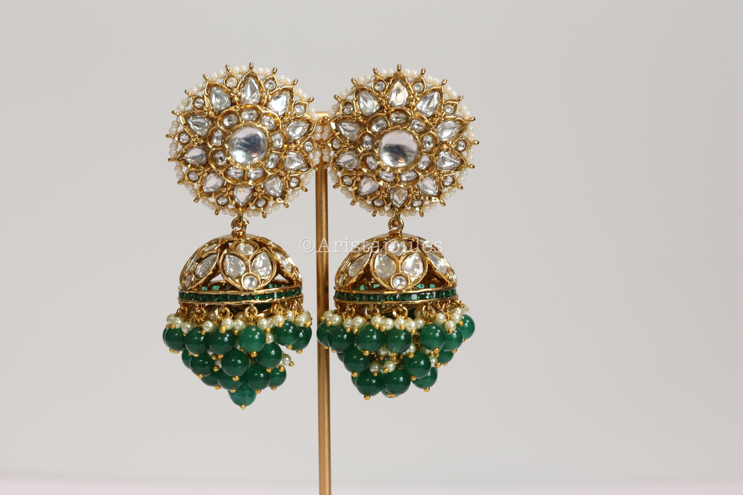 Surya Kundan Polki Jhumka - Clear