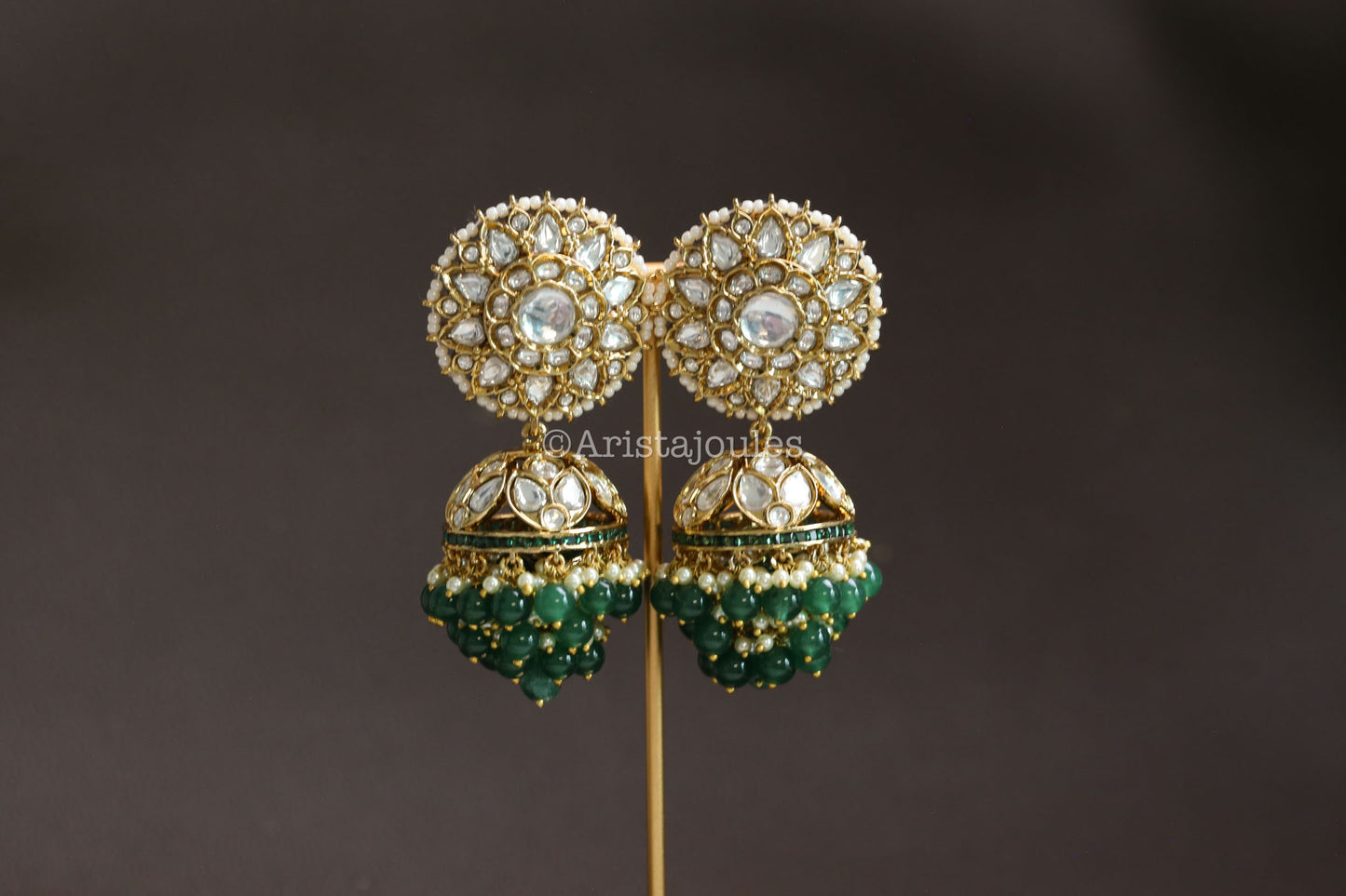 Surya Kundan Polki Jhumka - Clear
