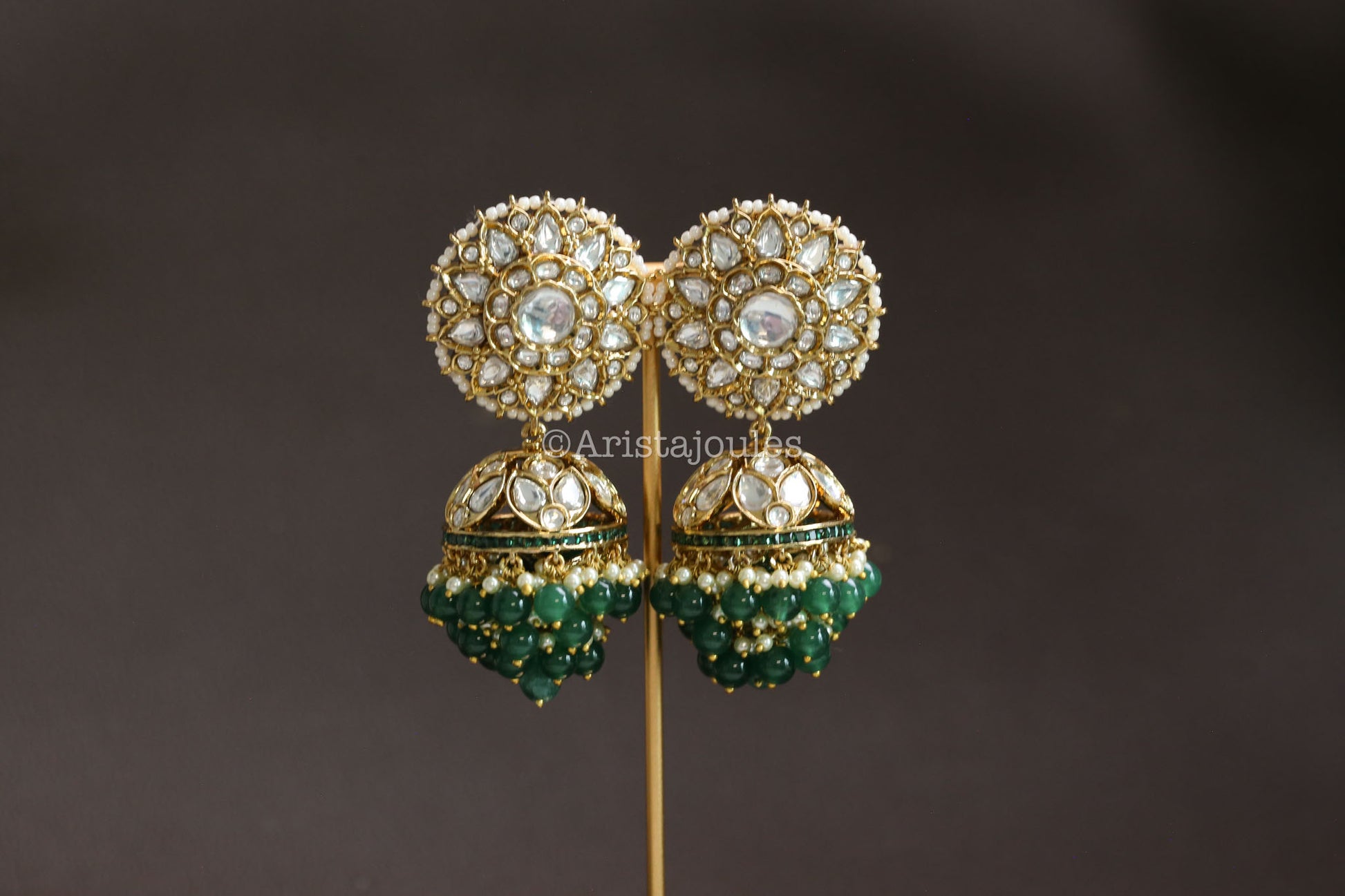 Surya Kundan Polki Jhumka - Clear