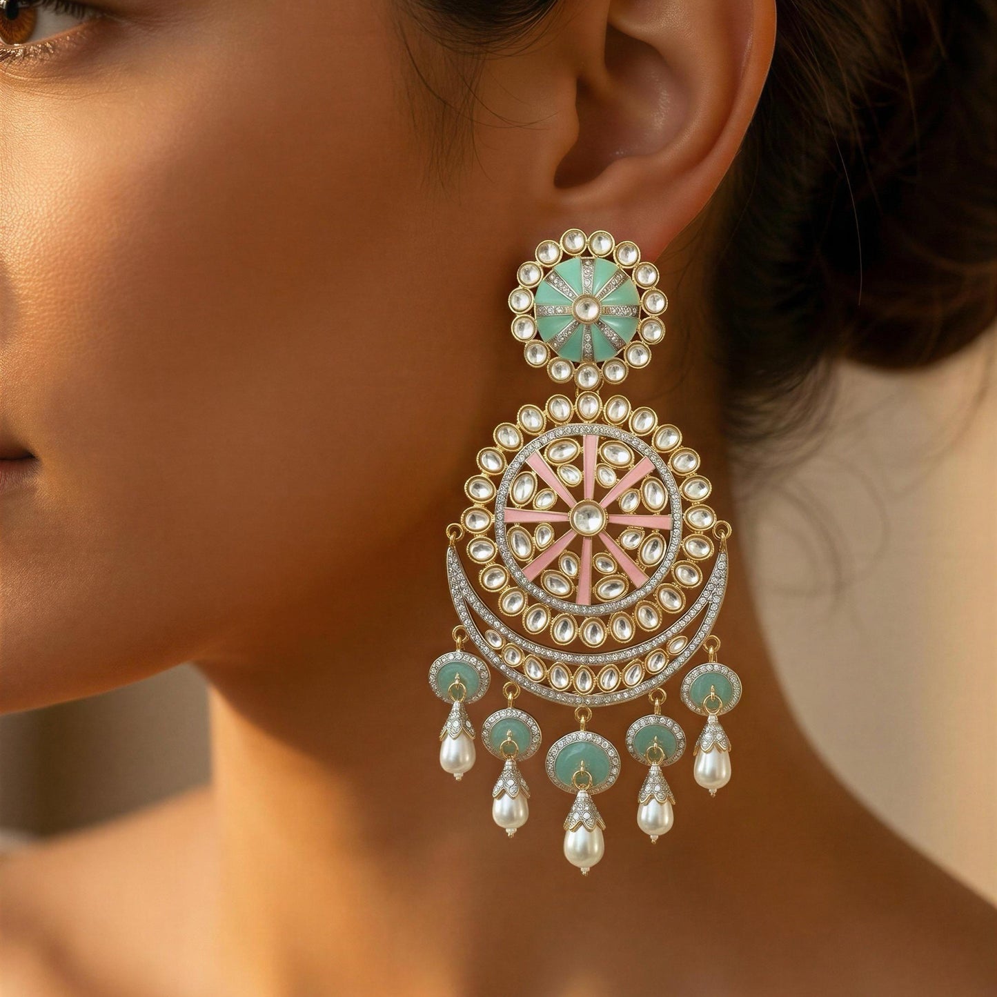 Statement Rachna Kundan Chaandbali (4.5 inches)