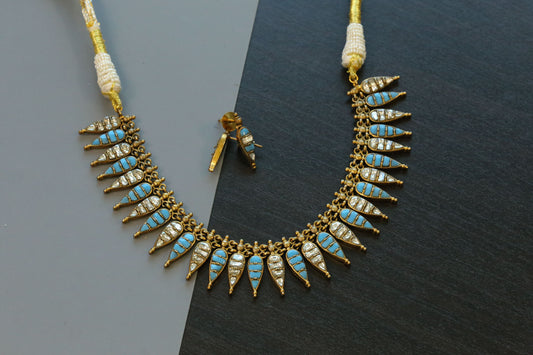 Harini Next To Real Silver Necklace Set - Turquoise