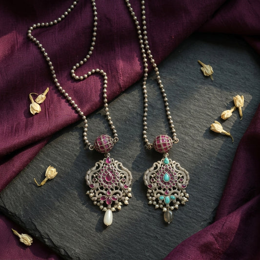 CZ Jadau Look Chain Necklace