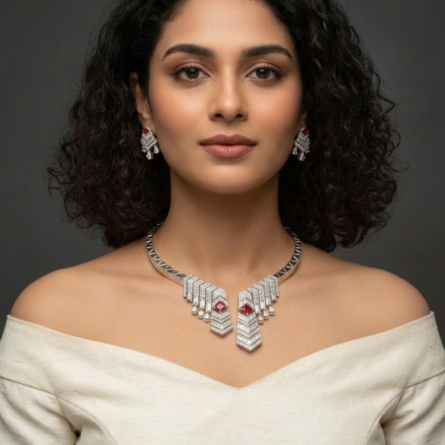Zara Premium CZ Hasli Necklace Set