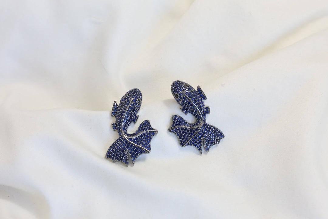 Premium Pave Setting CZ Earrings - Blue