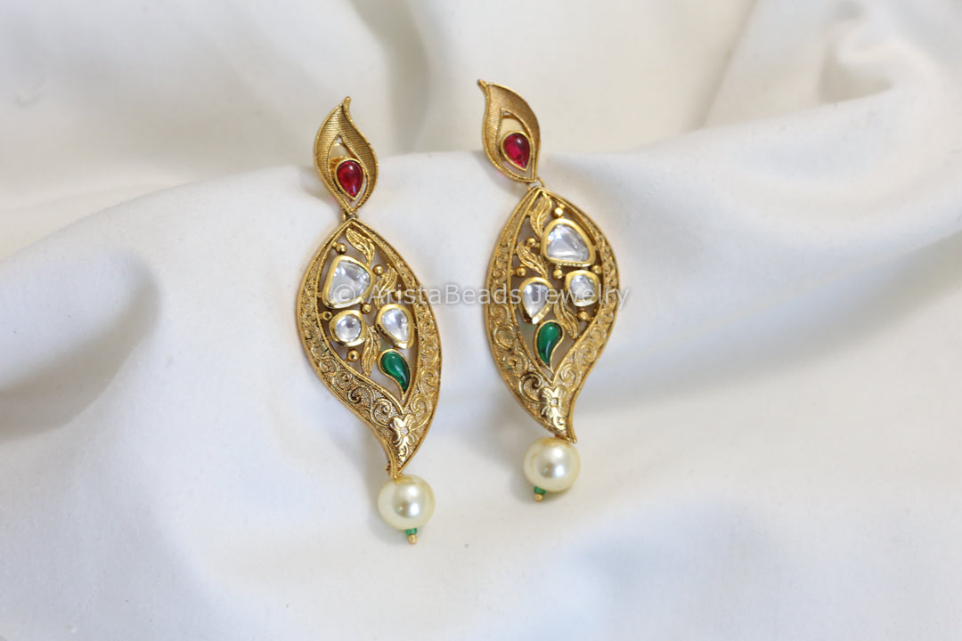 Paisley Kundan Earrings