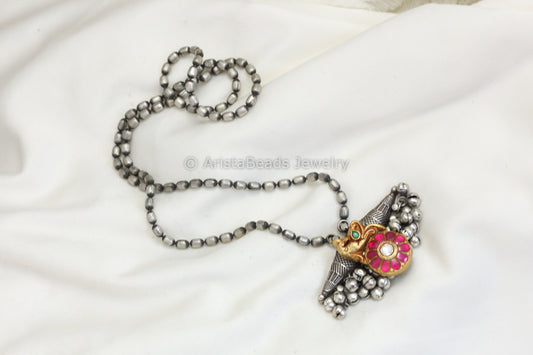 Jadau Tabeez Oxidized Necklace