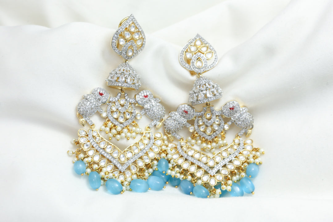 Large Kundan Polki Chandbaali