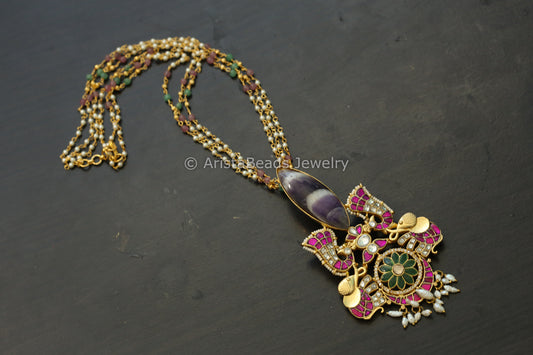 Jadau Fusion Necklace - Amethyst