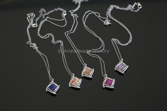 Dainty Non Tarnish Invisible Setting Necklace - Style 11