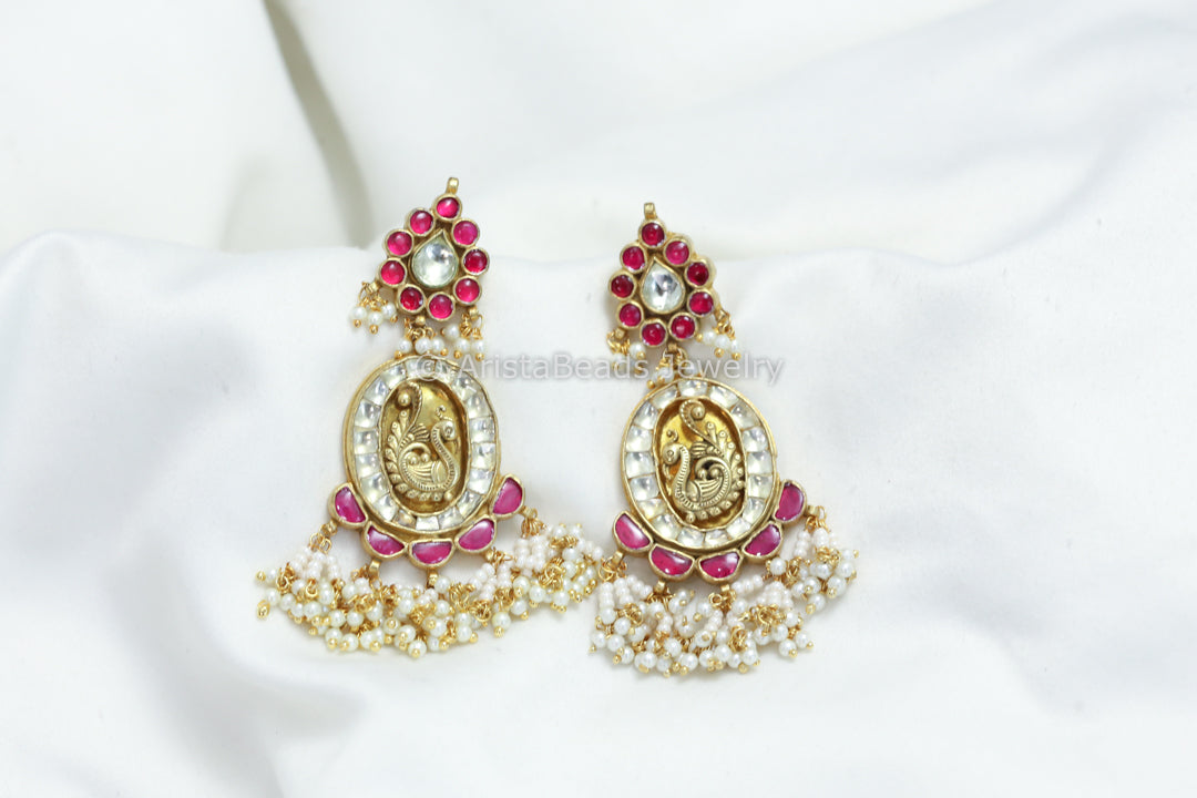 Mayura Jadau Pachi Earrings
