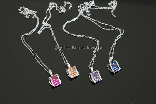 Dainty Non Tarnish Invisible Setting Necklace - Style 7