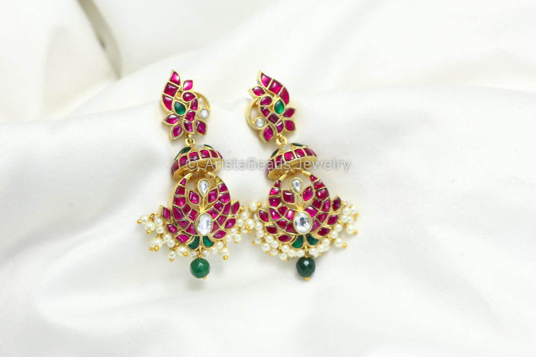 Multi Kundan Jadau Chandbaali