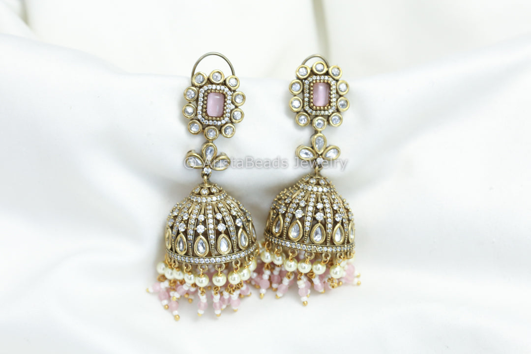 Mehndi Polish Polki Jhumka -Pink