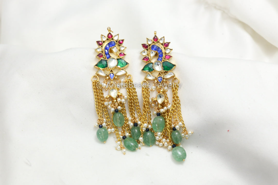Pachi Kundan Tassel Earrings