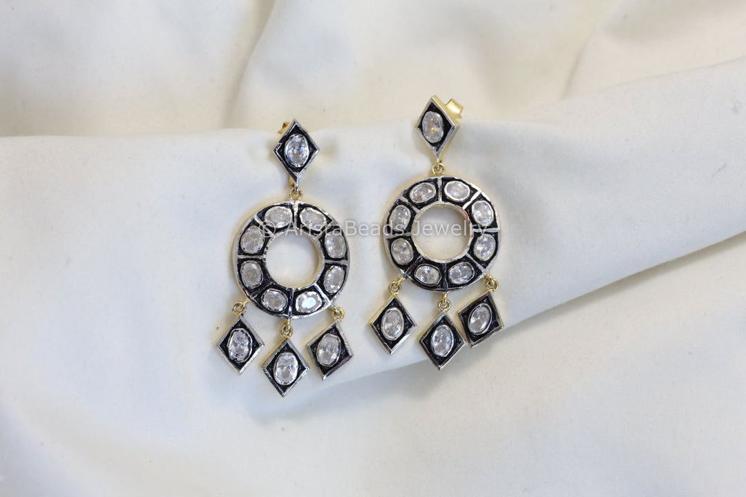 Contemporary Uncut Polki Earrings