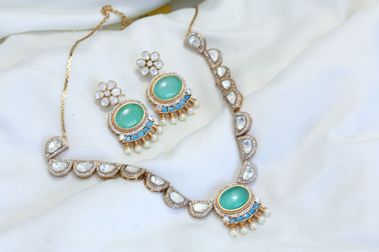 Premium Uncut Kundan Set - Mint