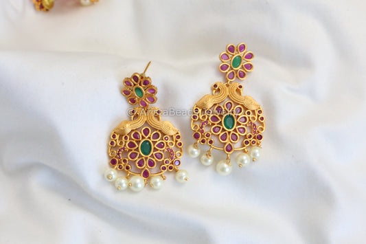 Antique Gold Chandbaali - Multi
