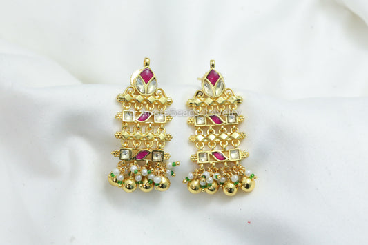 Dainty Pachi Kundan Earrings