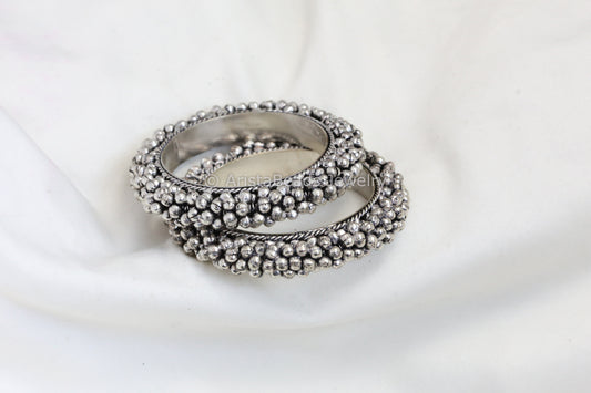 Silver Look Ghungroo Bangle Set