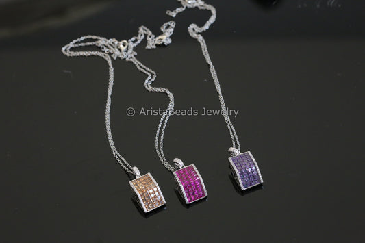 Dainty Non Tarnish Invisible Setting Necklace - Style 9