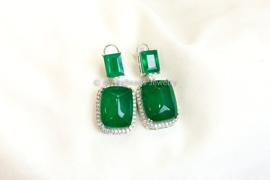 Deepika Green Doublet Earrings