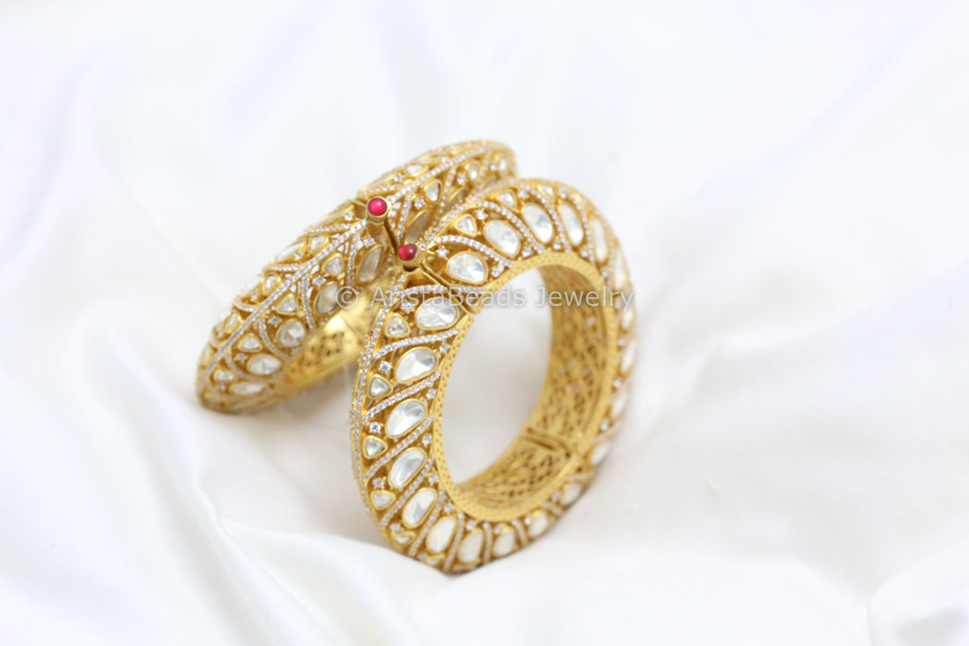 Real Moissanite & Nano CZ Pacheli Bangle (2.2 Openable Single/ Pair)