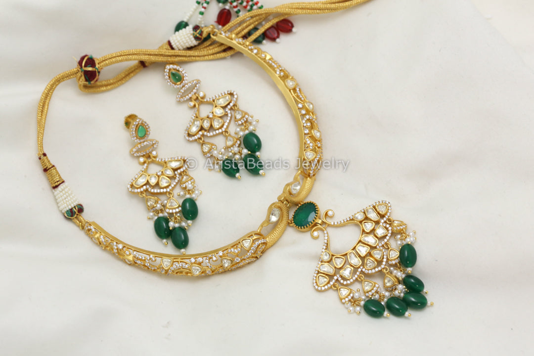 Real Moissanite & Nano CZ Hasli Set - Green