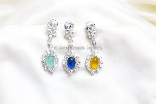 Premium Quality CZ & Doublet Pota Earrings