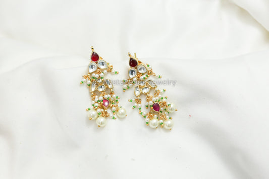 Dainty Pachi Kundan Earrings - Style 2