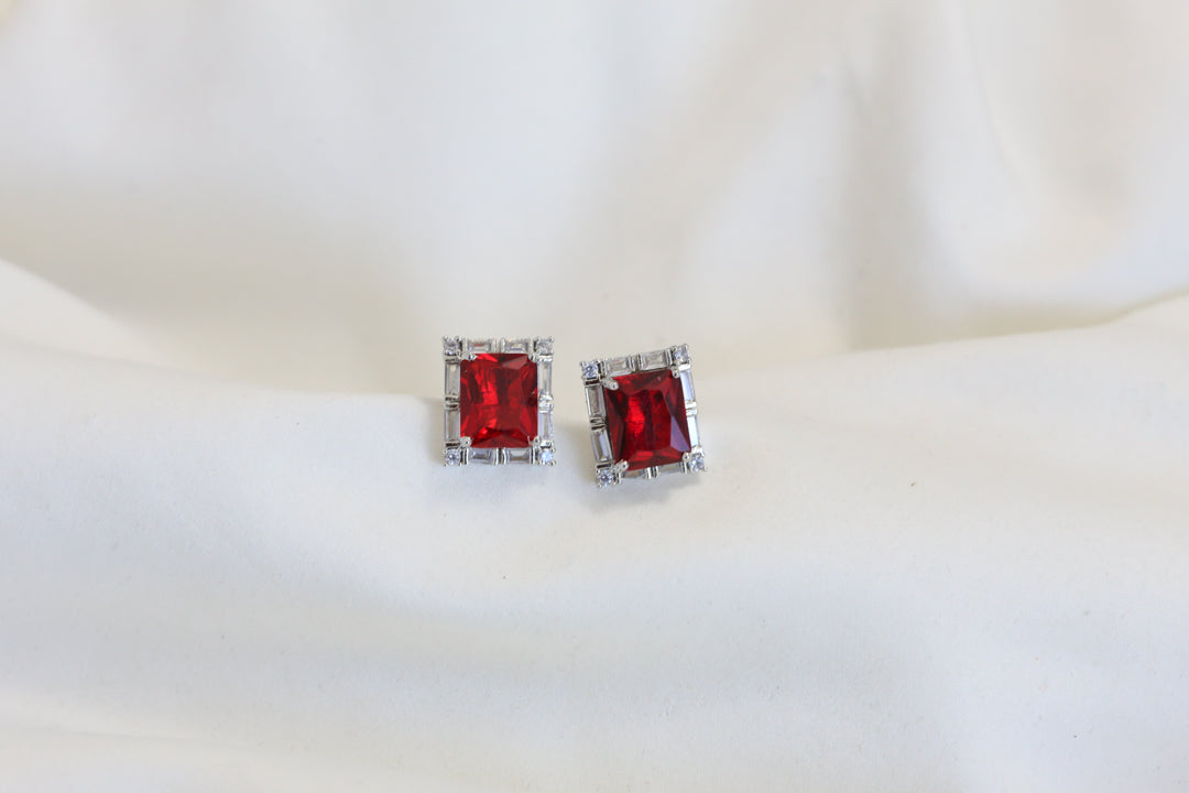 Red CZ Studs