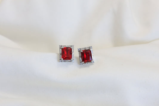 Red CZ Studs