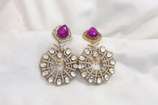 Mangatrai Look Mehndi Polish Chandbaali - Purple Doublet