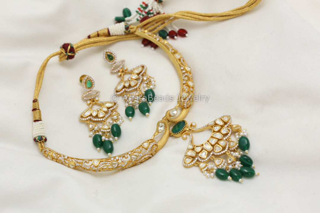 Real Moissanite & Nano CZ Hasli Set - Green